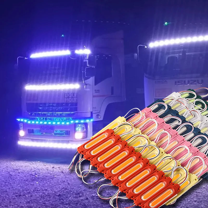 10PCS COB 6LED 24V LED Module Truck Side Marker Indicator Light Super Bright For Bus Lorry Trailer Warning Lamp