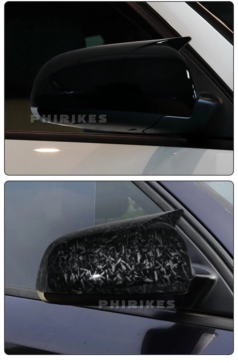 2PCS Black Side Wing Mirror Caps for Audi A3 S3 8P 05-08 A4 S4 B6 B7 8E 8H A6 S6 C6 4F Sticking Mirror Shell Covers