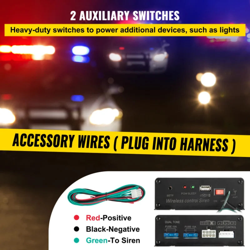 200W400W X5 car alarm, car speaker, whistle horn, wireless multi tone remote control, warning sound rescue 12 high-power