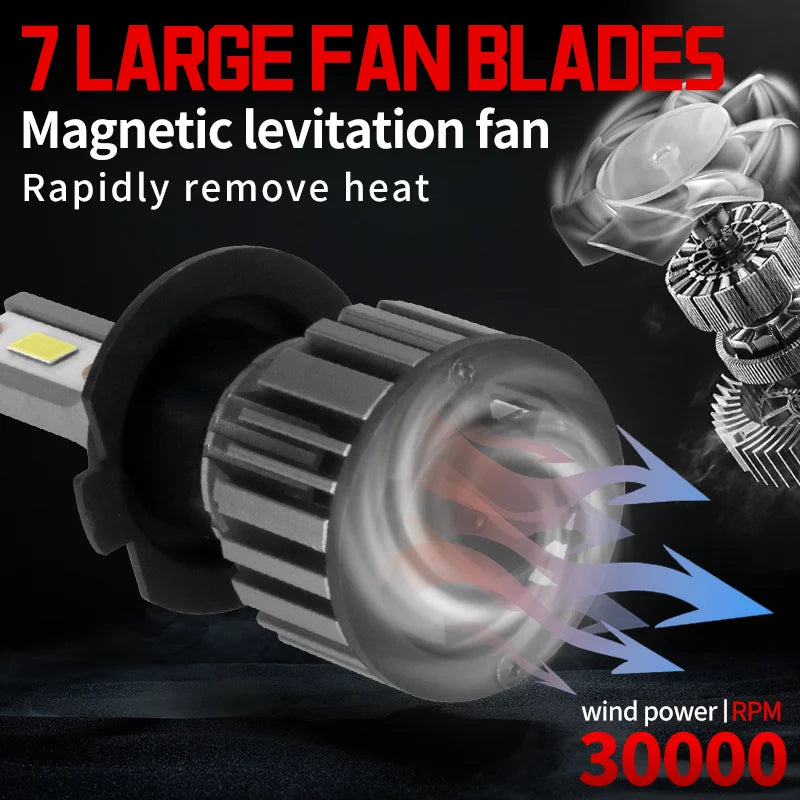 2PCS H7 H4 LED Car Headlight Bulbs H1 H11 HB3 9005 HB4 9006 9012 75W6000K White High Hnd Low Beam LED Fog Lights Auto Lights 12V