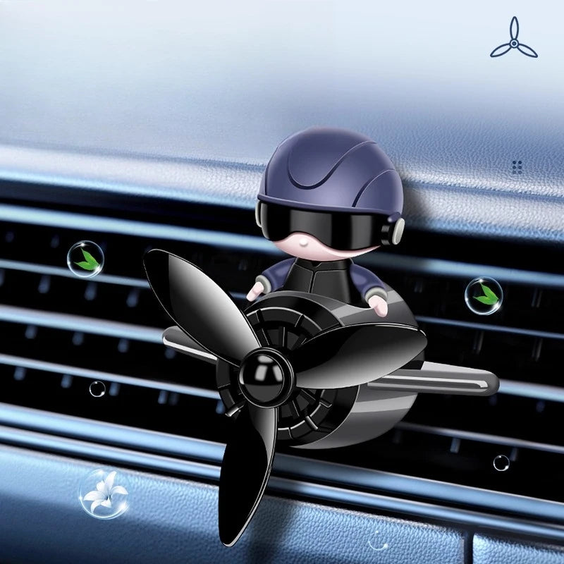 Spaceman Design Car Air Freshener - AC Vent Mount, Airplane Fan Style & Interior Decoration Ornament