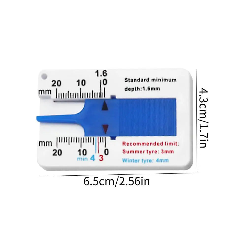 0-20MM Tyre Tread Depth Depthometer Gauge Caliper Plastic Tread Ruler Car Wheel Tire depth gauge Tire Wheel Measure Tool