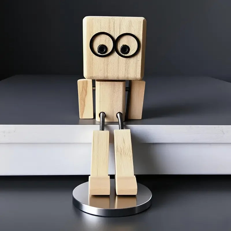 Handcrafted Wooden Rocking Figure - Car Dashboard Decor, Unique Gift for Men, Holiday Present, Playful Design & Detail