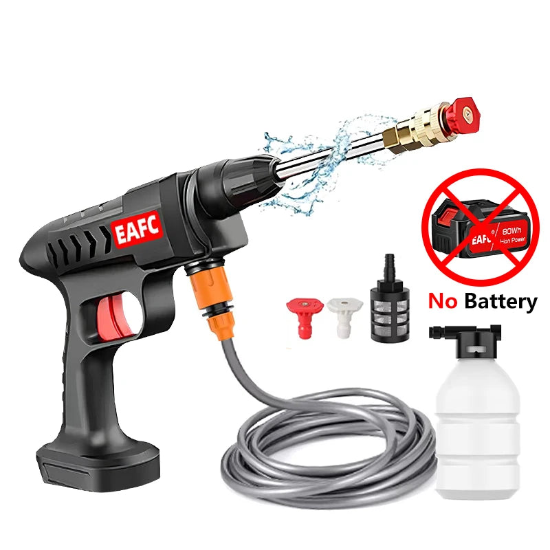 60BAR Wireless High Pressure Car Wash Water Gun Car Washer Self Priming Sustain 300W For Auto Home Garden Cleaning Car Washing