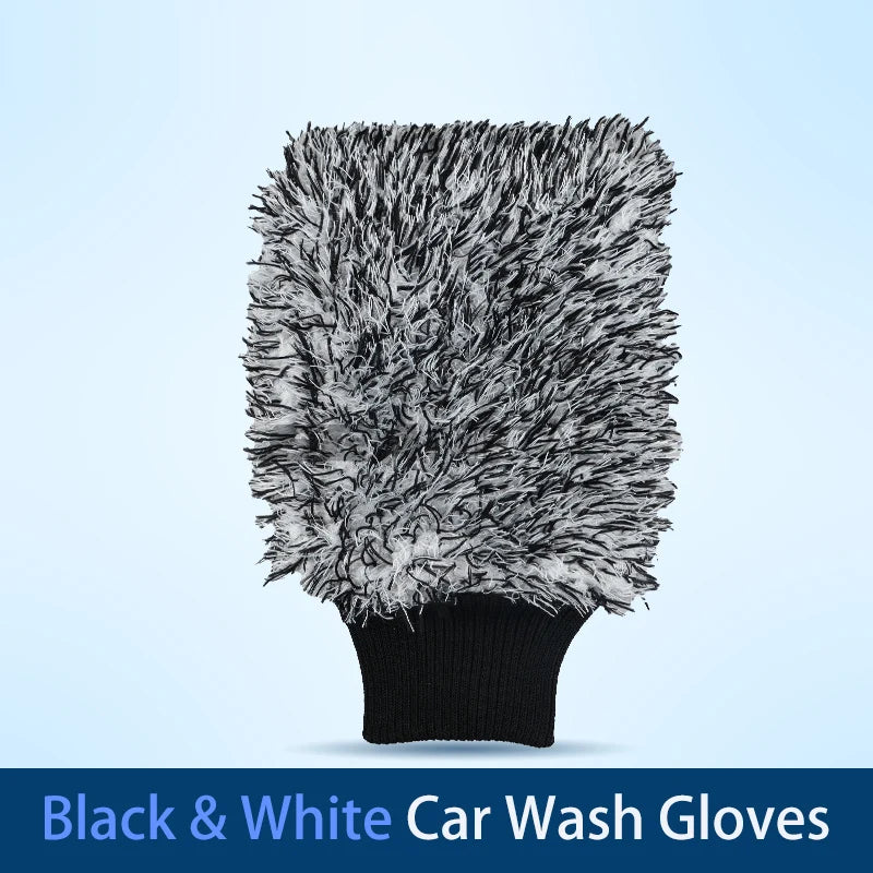 SEAMETAL Car Wash Brush Plush Premium Wheels Brush Non-Slip Handle Easy To Cleaning Rims Spokes Wheel Barrel Cleaning Mitt