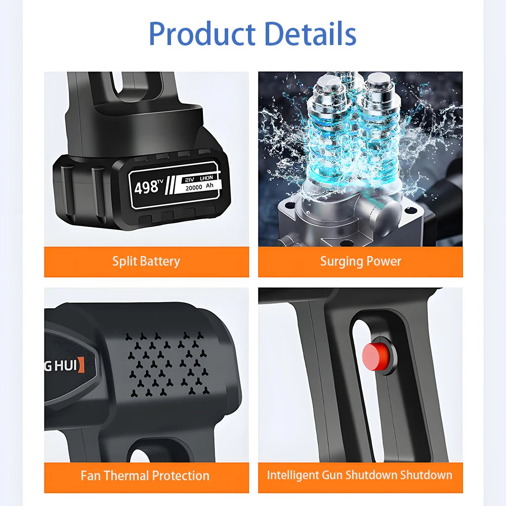 Wireless High Pressure Water Gun Car Wash Machine Car Washer Multi-functional Household Portable Flower Watering Guns