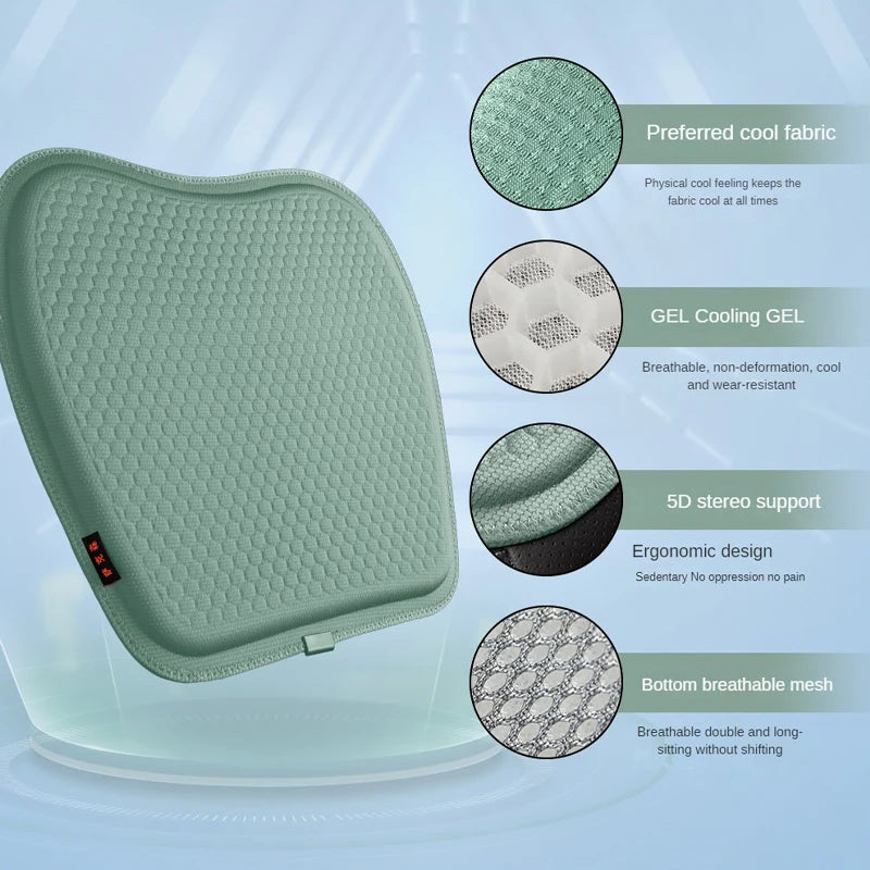 New One-piece Gel Seat Cushion  High Quality Cool Cloth, 3D Soft Gel Suitable for Home, Office, Car Cool, Breathable Cushion