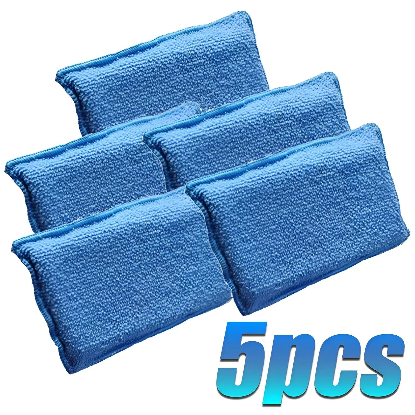 Microfiber Double Side Car Cleaning Pad Leather Car Detailing Soft Scrubbing Sponge Car Cleaning Tools Interior Scrubbing Sponge
