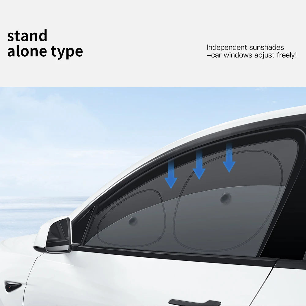 YZ For Tesla Model 3 Y Highland Juniper 2021-2025 Car Side Window Sunshade with Suction Cups Front Rear Windshield Privacy