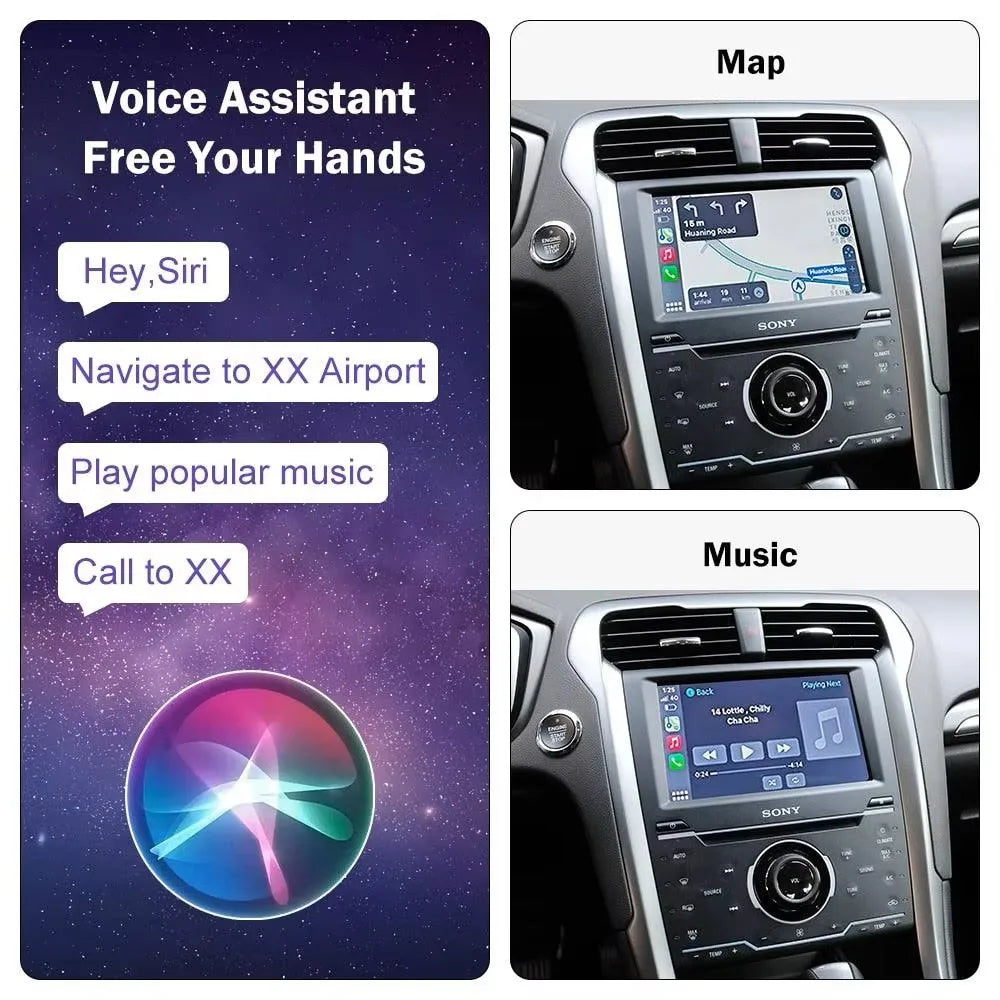 For Ford Sync2 System Explorer Focus Fiesta C-max Edge F-150 Fusion Taurus Wireless Carplay Android Auto Mirror Link Airplay