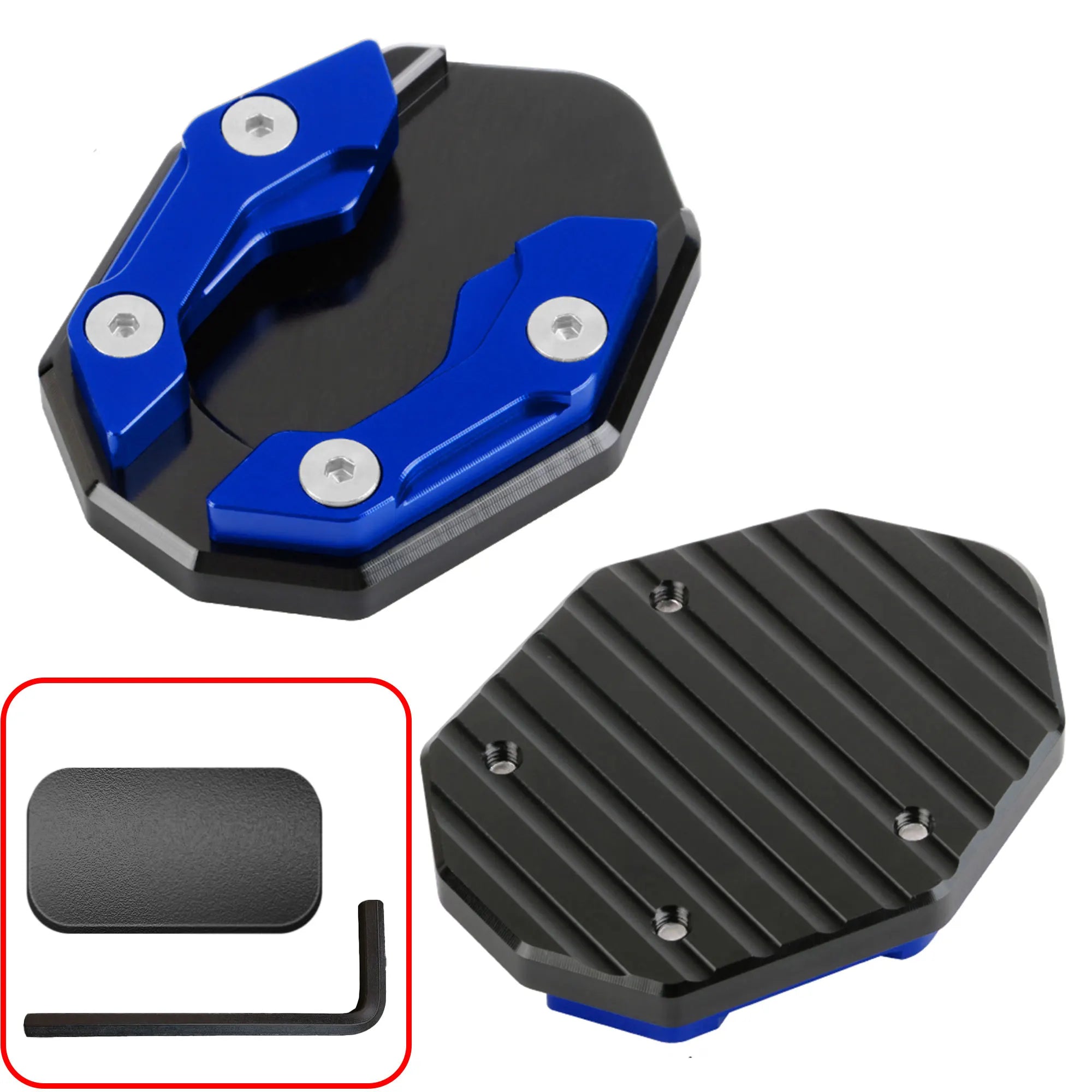 Motorcycle Kickstand Extender Foot Side Stand Extension Pad Support Plate Replacement,Side Parking Stand Foot Pad
