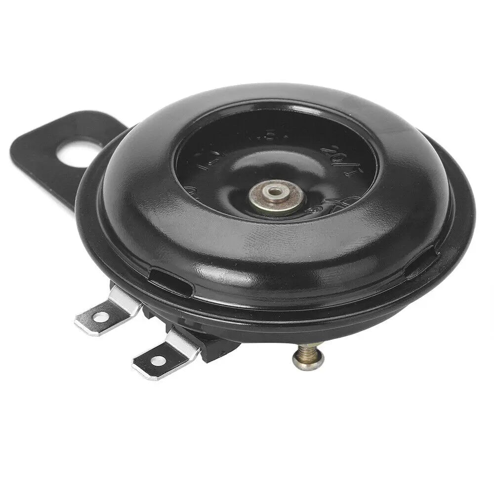 1pcs E-Bikes Motorcycle Loud Electric Horn Speaker 12V Loud 105db Black For ATVs Go-Karts Universal Round Alarm Horn Loud Signal