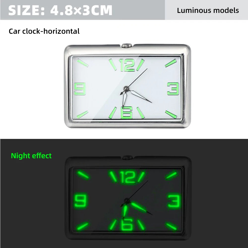 Auto Fashion Car Air Conditioning Vent Electronic Quartz Clock Square Vertical Car Clock Car Luminous Electronic Clock
