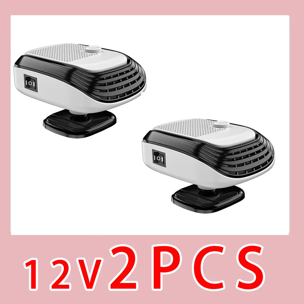 Fast Heating 12V/24V Car Heater & Defroster, Dual Speed Quick Warm Up, Front Demister for Winter Car Heating & Defogging