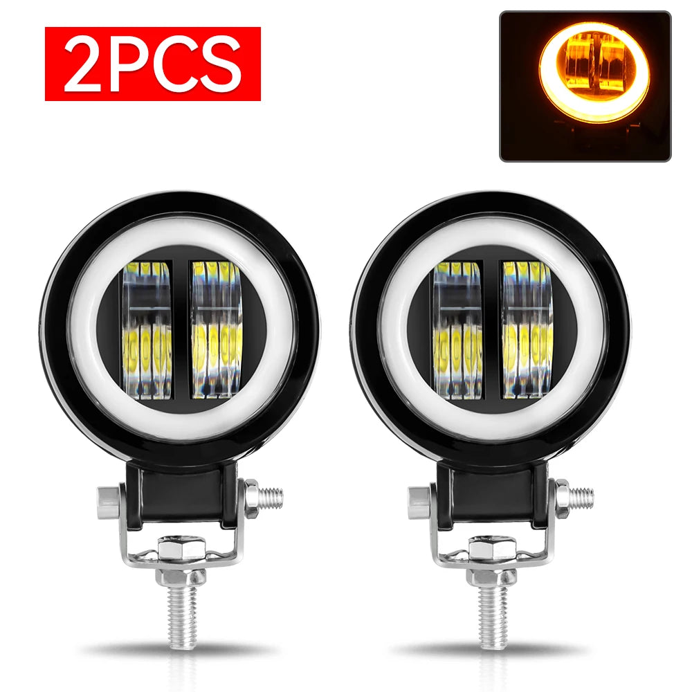 LED Fog Lamp Driving Daytime Off road Led Light Headlight 3'' 20W Motorcycle Halo Lamps For Jeep ATV 12V 24V SUV Worklight Beams