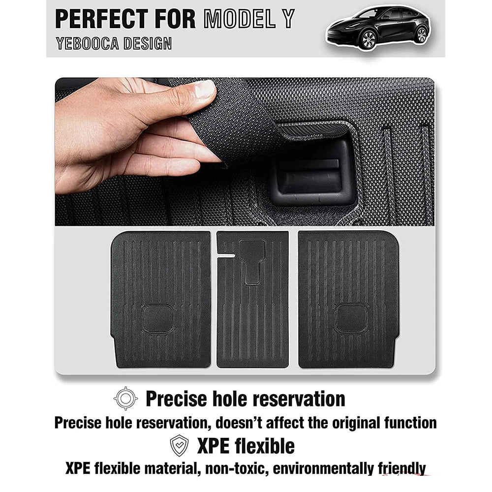 Rear Seat Back Cover Backrest Protector for Tesla 2020 ~ 2025 Model Y Juniper Trunk Anti-scratch Pad Anti-dirty Mat with Velcro