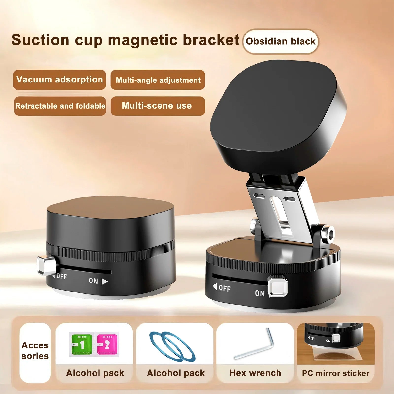 Magnetic Car Phone Holder 360° Rotation Folding With Vacuum Suction Cup For iPhone 12-16 Series Car/Gym/Driving Phone Holder New