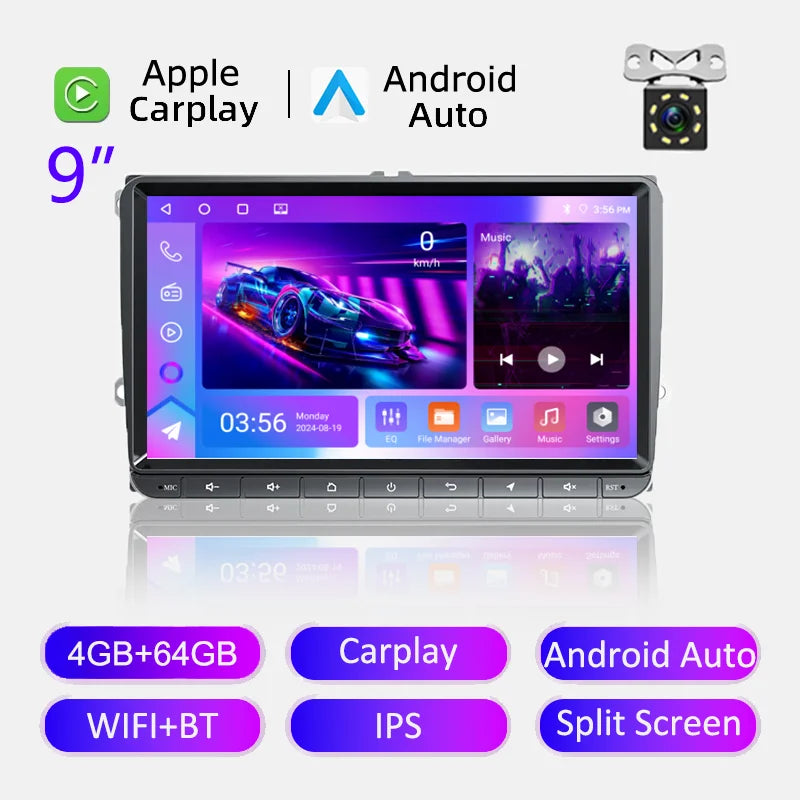 2Din Car Radio Android for Volkswagen Golf 5 6 Polo Passat B6 B7 CC Skoda Jetta Universal Multimedia Carplay Wifi GPS Navigation