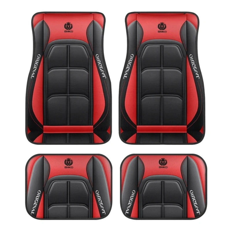 4pcs Set Premium Polyester Car Floor Mats, Durable Interior Protection Mat All-Season Universal Car Interior Accessory