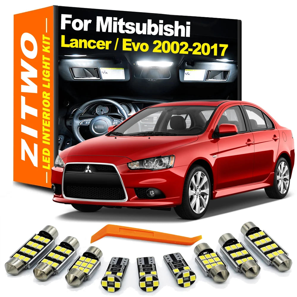 ZITWO LED Bulb Interior Light Kit For Mitsubishi Lancer Evo Evolution 7 8 9 10 VII VIII IX X 2002- 2015 2016 2017 Accessories