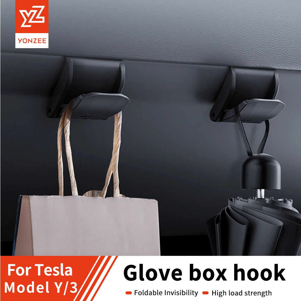 YZ For New Tesla Model 3/Y Highland Juniper Glove box Car Hooks ABS Storage Holder Tesla Model 3 Car Dedicated  Accessories