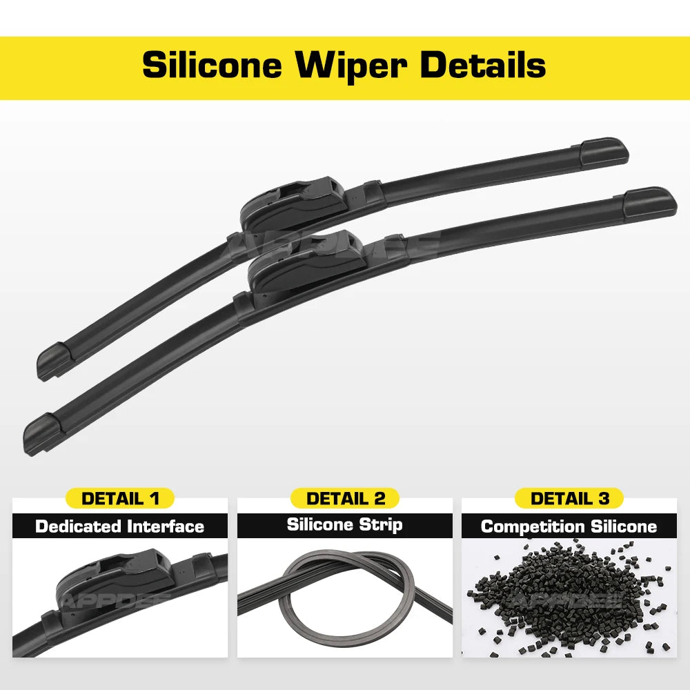 Silicone & rubber  Front Wiper Blades Set For VW Transporter T4 1990 - 2003 Windshield Windscreen Window Brush 21"+21"