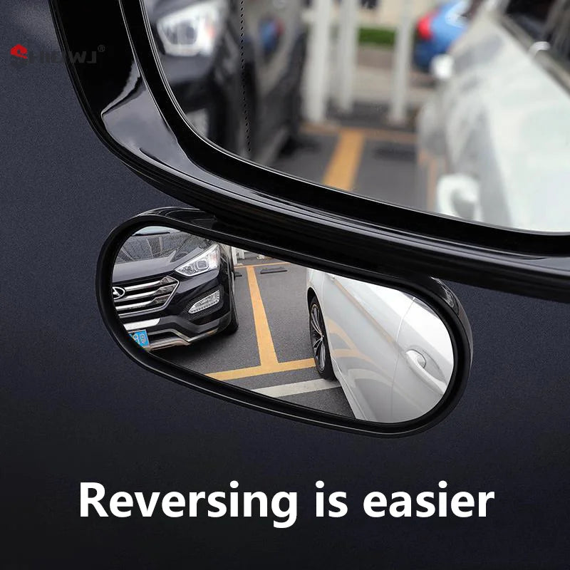 Car Mirror Auxiliary Rear View Mirror Wide Angle Side Rear Mirrors Reverse Blind Spot 360° Adjustable Car Accessories