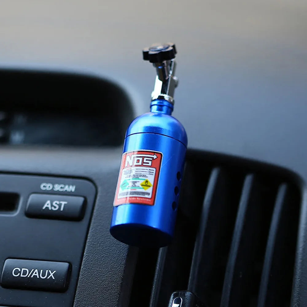 NOS Turbo Car Air Freshener Blue Billet Aluminium Scent Car Air Vent Perfume Fragrance Refill Freshener Ornament