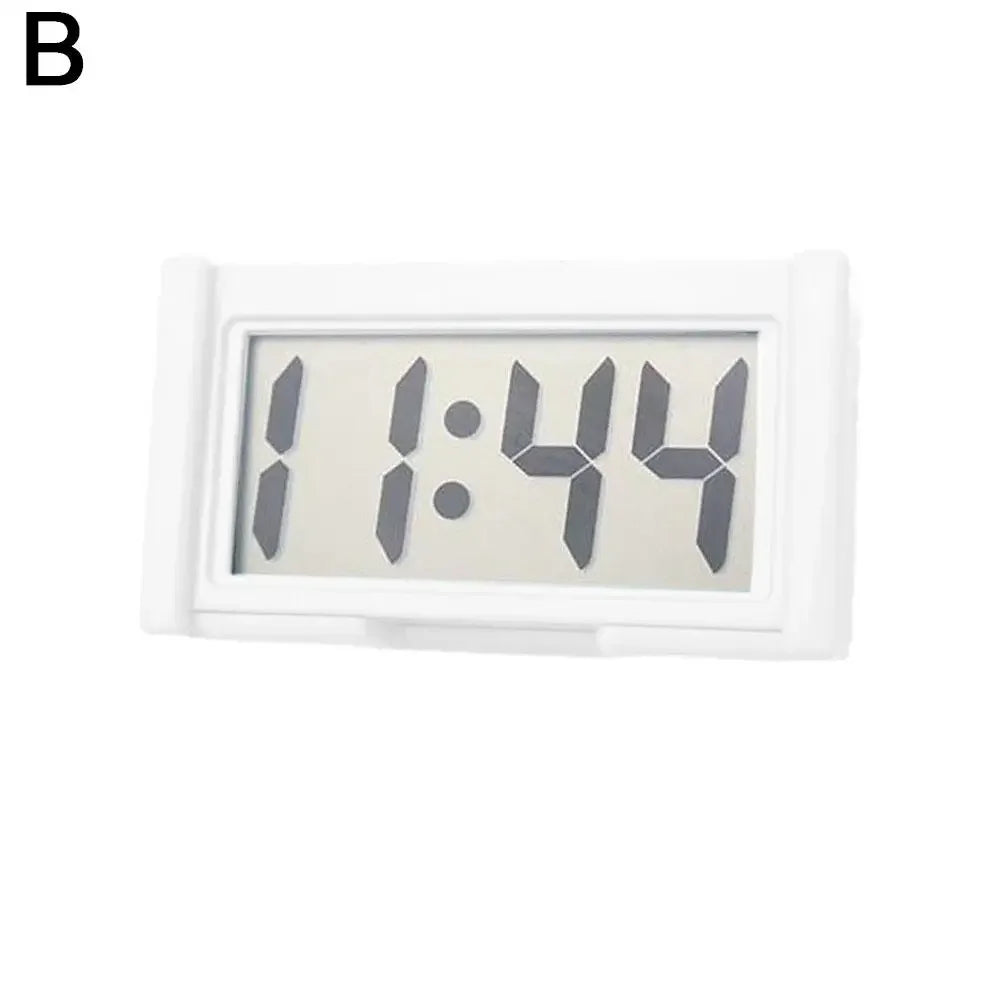 Mini Digital Clock Decorative Large Screen Car Clock Electronic Adhesive Self Ornament Dashboard Mini Car Accessories Clock