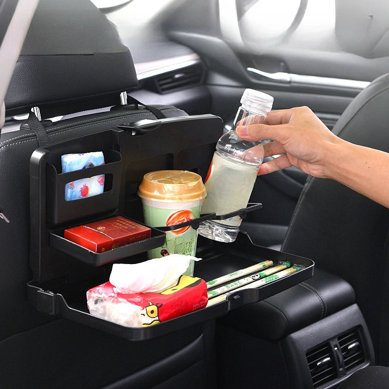 Car Back Seat Tray Auto Dining Folding Table Car Back Seat Food Tray Drink Cup Cell Phone Holder Shelf Car Interior Accessories