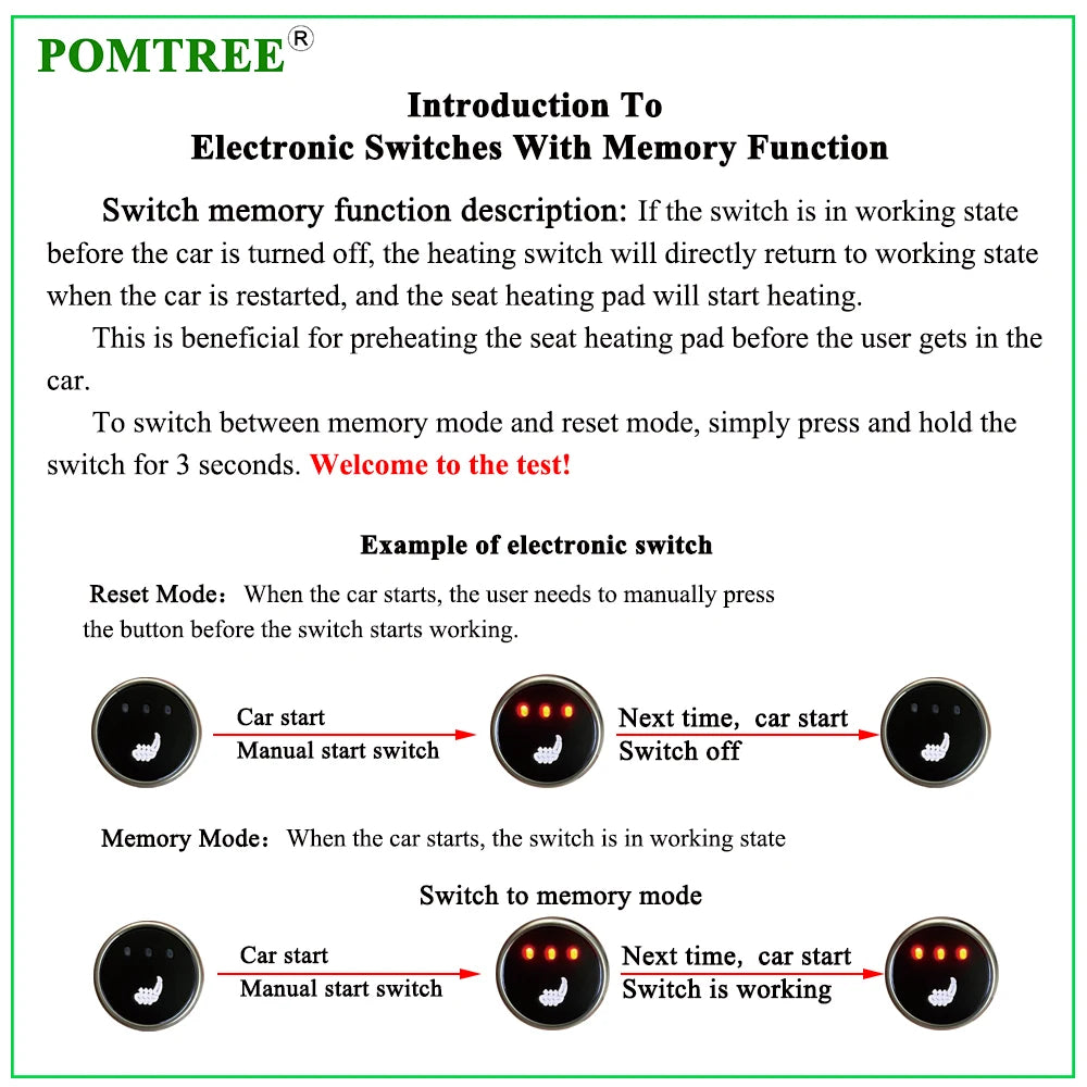 Universal Built-In Car Seat Heater Kit Fit 2 Seats 12V Alloy Wire Heating Pads 3 Levels Dual Control Heated Switch System