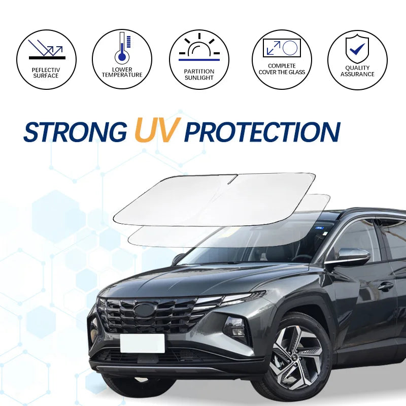 For Hyundai Tucson L 1.5T NX4 Hybrid Windshield Sun Shade Sunshade Sun Visor Protector Foldable Blocks UV Rays Keep Car Cooler