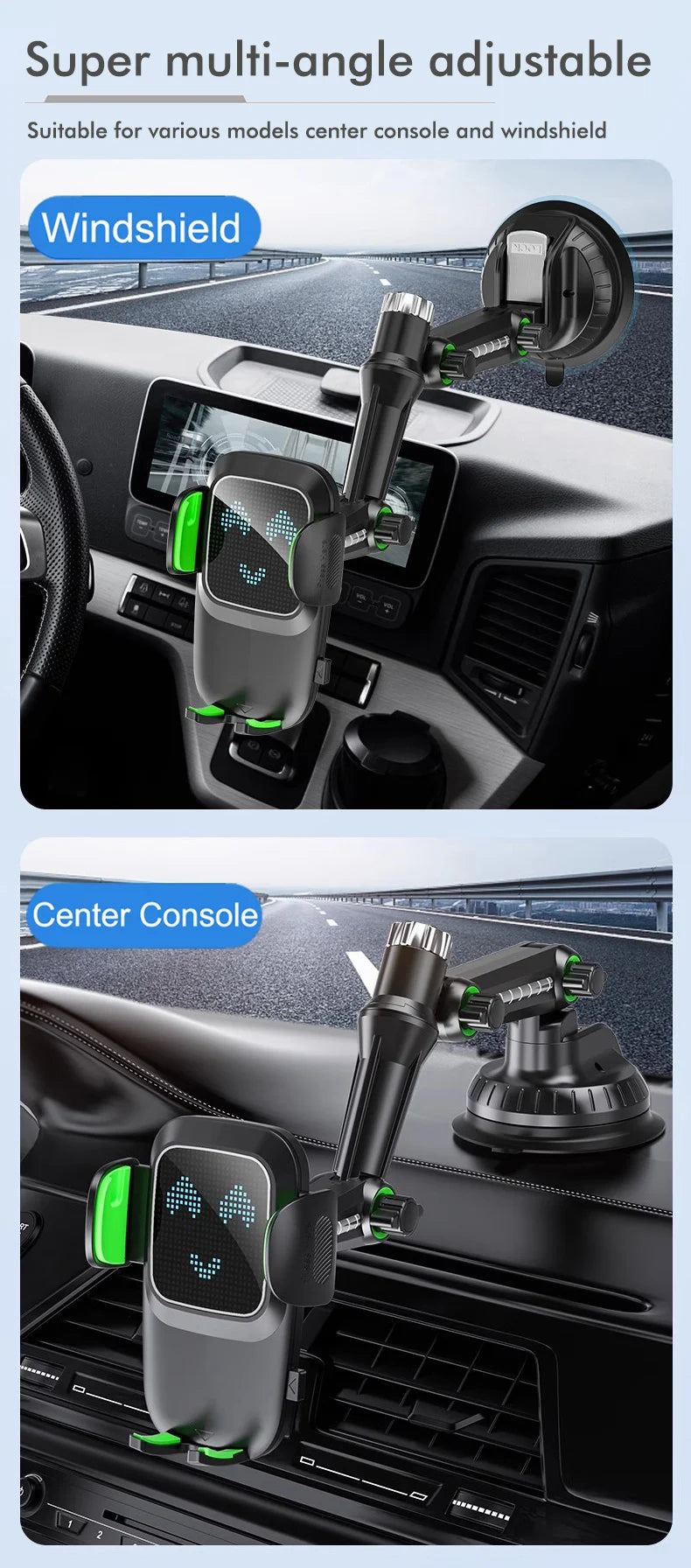 Suction Cup Phone Holder Windshield/Dashboard/Window Universal Suction Cup Car Phone Holder Mount with Sticky Gel Pad Compatib