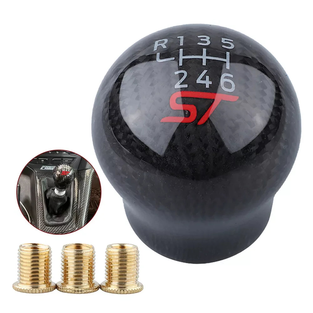 Car Manual Transmission 6 Speed Racing Carbon Fiber Gear Shift Knob for Ford Focus Fiesta MK7 MK8 ST Shift Knob  Car Accessories