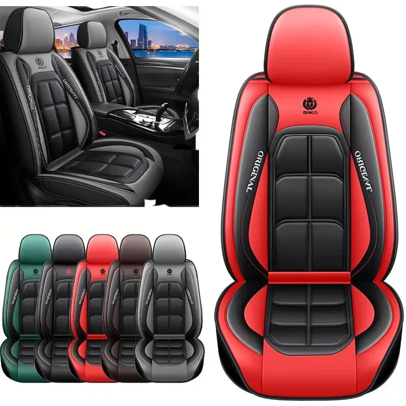 All inclusive seat cover, full leather car seat cushion, single seat driver and passenger seat cover, all season universal pad