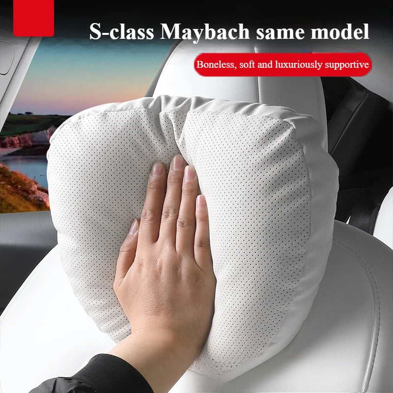 1Pcs Car Seat Headrest Neck Pillow for Tesla Model Y/X/3/S Head Lumbar Relief Support Soft Comfort Memory Cushion Protect Cover