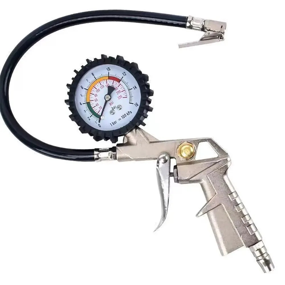 220PSI Car Motorcycle Multifunctional Tire Air Pressure Monitoring Gauge Tester Air Compressor Dial Meter Inflator Pump Tools
