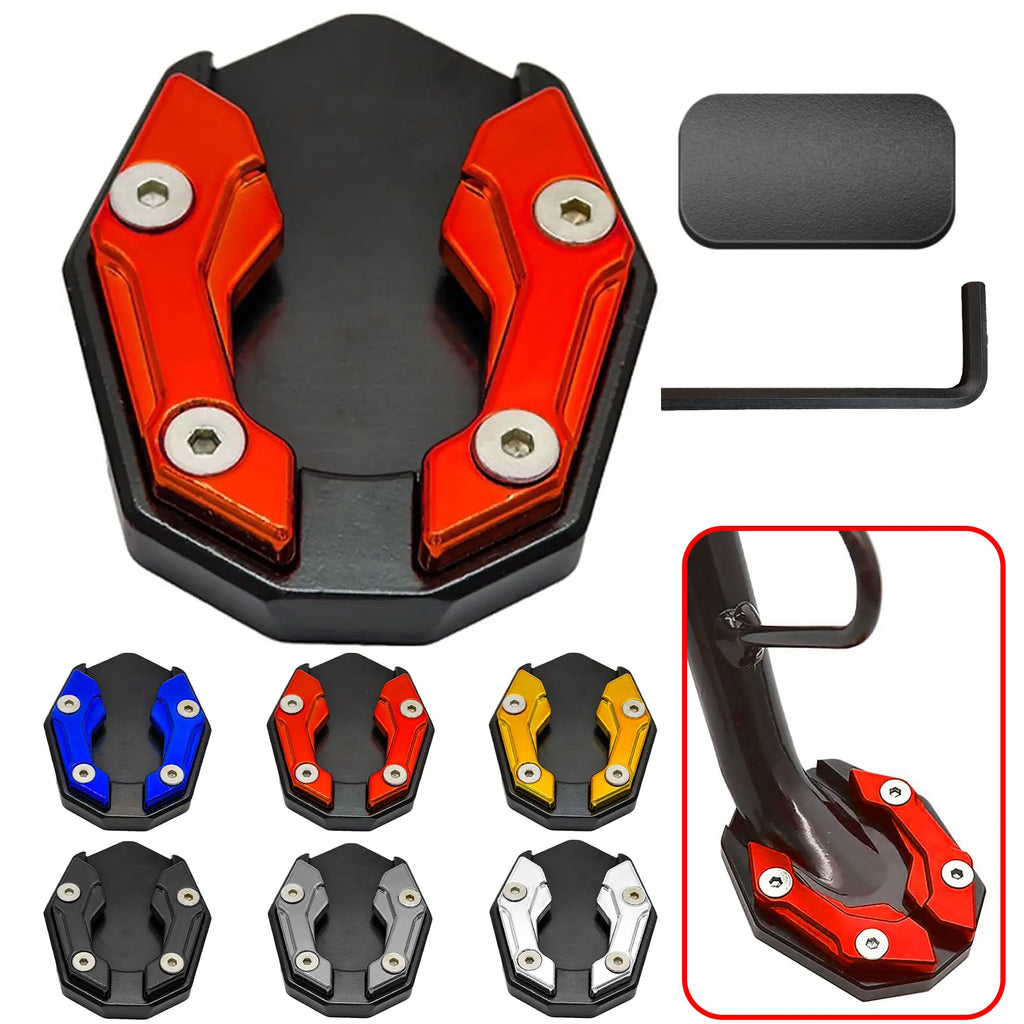 Motorcycle Kickstand Extender Foot Side Stand Extension Pad Support Plate Replacement,Side Parking Stand Foot Pad