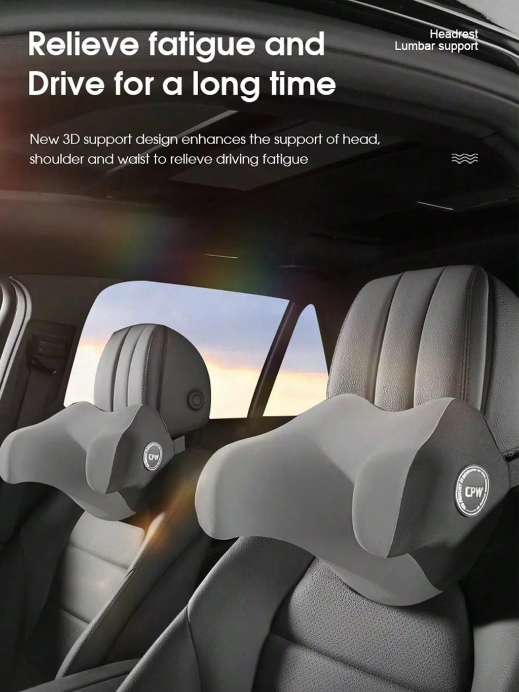 1pc Car Headrest, Neck Pillow for Preventing Neck Tilting, In-car Supplies, Side Support for Adults and Children, U-shaped Memor