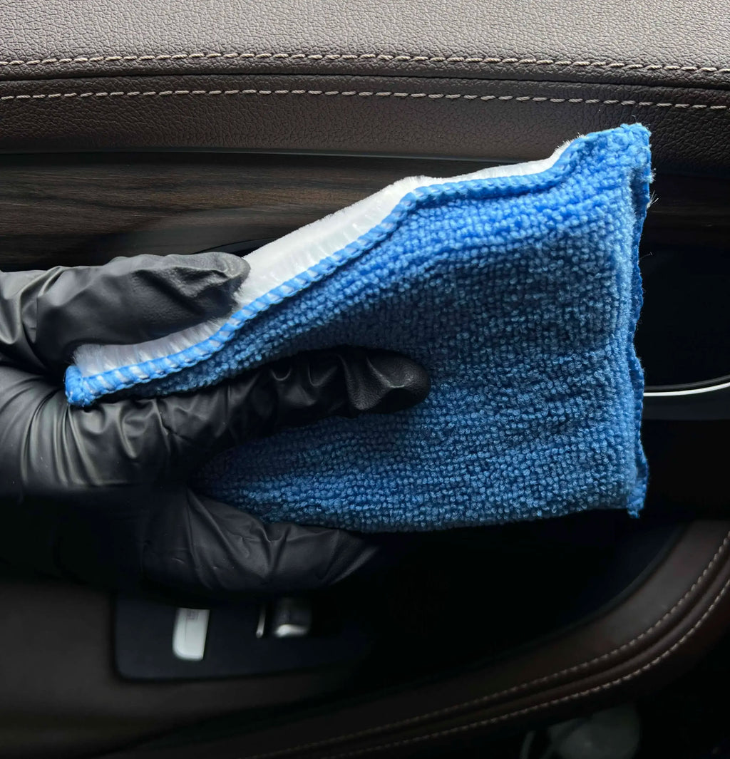 Microfiber Double Side Car Cleaning Pad Leather Car Detailing Soft Scrubbing Sponge Car Cleaning Tools Interior Scrubbing Sponge