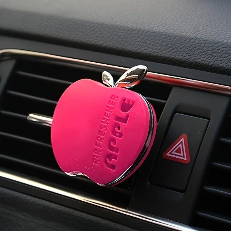 Apple-Shaped Car Air Freshener Floral Scent Decorative Vent Clip Auto Interior Fragrance Accessory