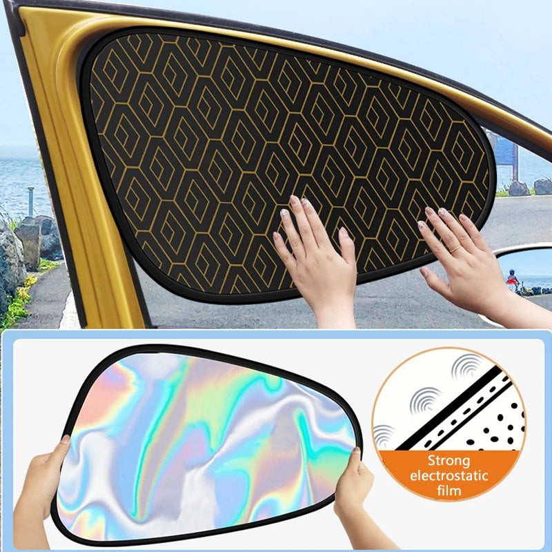 SEAMETAL Electrostatic Car Sun Visor Side Window Sun Shade Curtains Foldable 5-Layer Sun Protection Cover UV-Reflective Sunshade