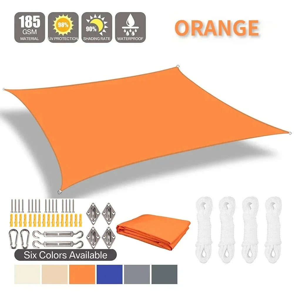 2x3/3x4/4x5/5x6M Sun Shade Sail Waterproof Outdoor Square Rectangle Garden Patio UV Block Party Canopy Pool Camp Awning Shelter