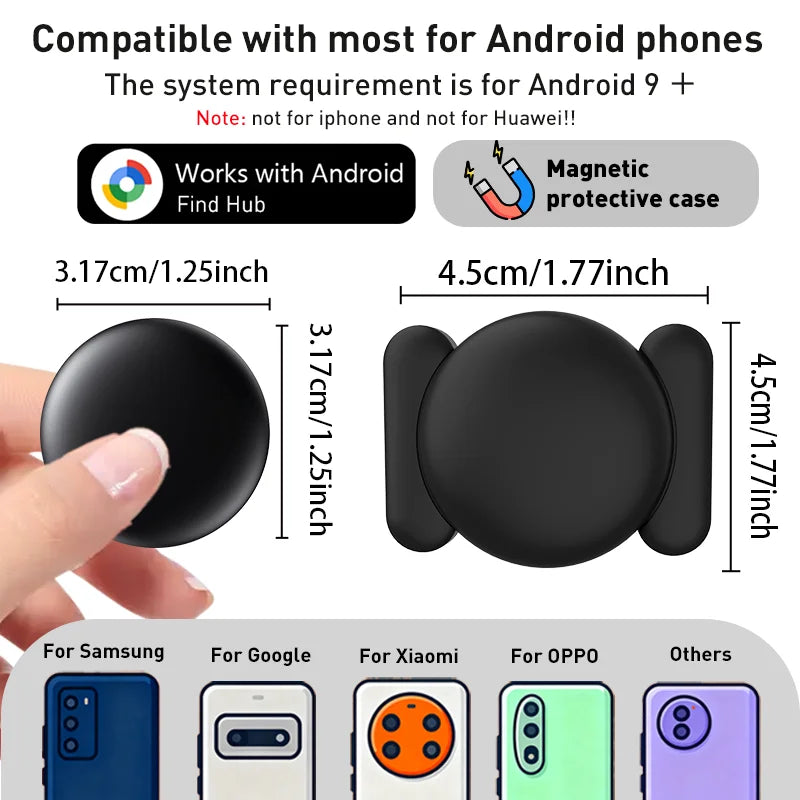 1/4-pack Android Tracker Suction waterproof Anti-lost Finder Device For Google's Find Hub App Smart Tag for Pixel Motorola GMS