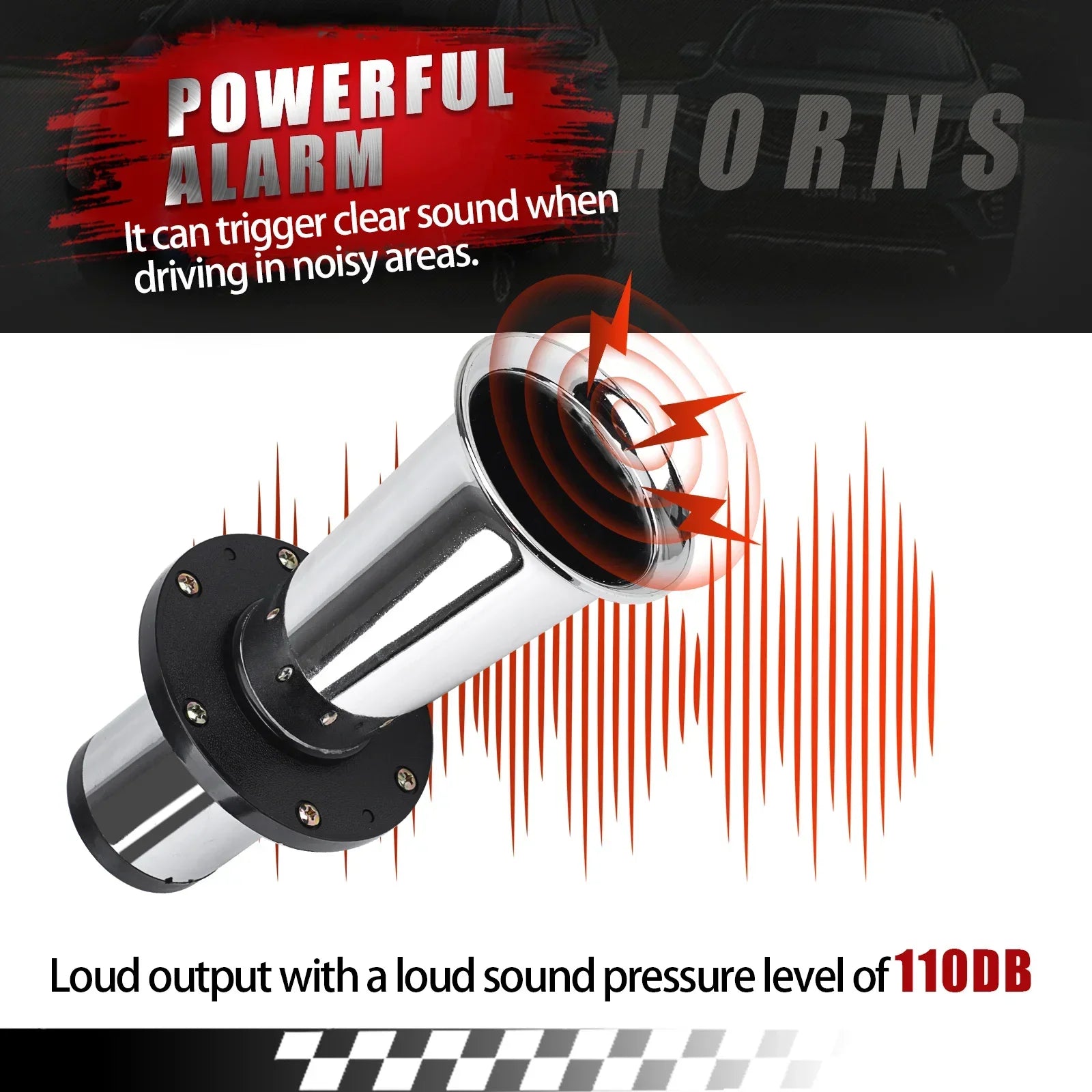 Car Air Horn Classical  for Ford Model T Style Old School Chrome OOGA Air Horn Antique Classic Old 12V 110DB Car Air Horn Chrome