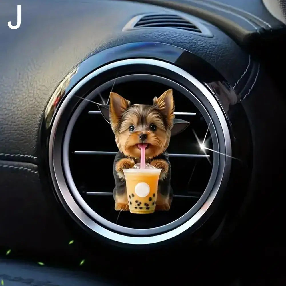 Cute Cartoon 2D Kitten Ventilation Clip Car Air Freshener Car Air Conditioner Air Outlet Aroma Diffuser Auto Interior Decoration