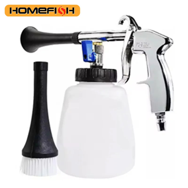 HOMEFISH Car Interior Cleaning Gun Portable Dust Blowing Machine Hign Wind Speed Tornado Finger Pull Air Blowing Gun With Brush