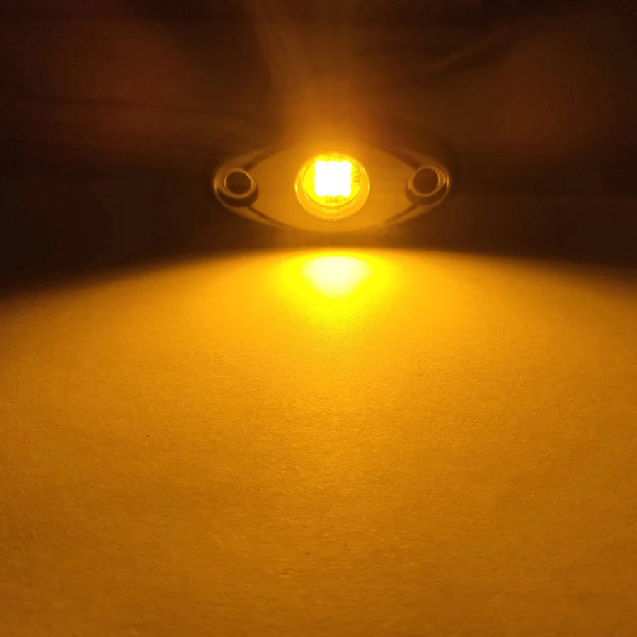 Waterproof 12V LED Rock Lights Kit Underbody Underglow Trail Rig Atmosphere Lamp for Car Truck ATV SUV Offroad Fender Neon Light