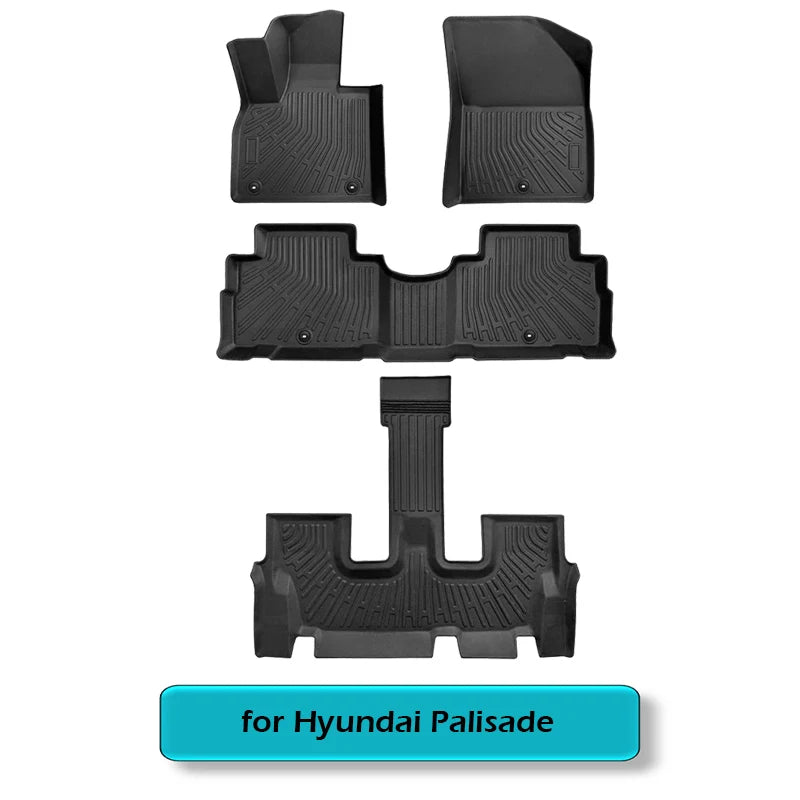 Floor Mats for 2020 - 2024 2025 Hyundai Palisade Trunk Mat with Backrest Mat TPE Waterproof All Weather Protector Cargo Liner