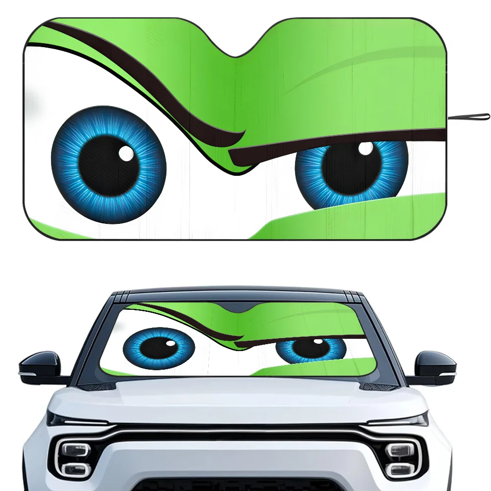 Cartoon Eyes Cute Car SunShade Windshield Foldable Three-layer Insulation Sunshade By Suction Cup Blocks UV Rays Sun